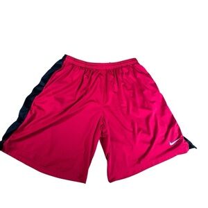 Nike Dri-FIT Athletic Shorts Mens XL Red Black Stretch Drawstring Gym Sports